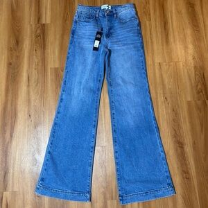 Fashion Nova Blue Flare Wide Leg Jeans